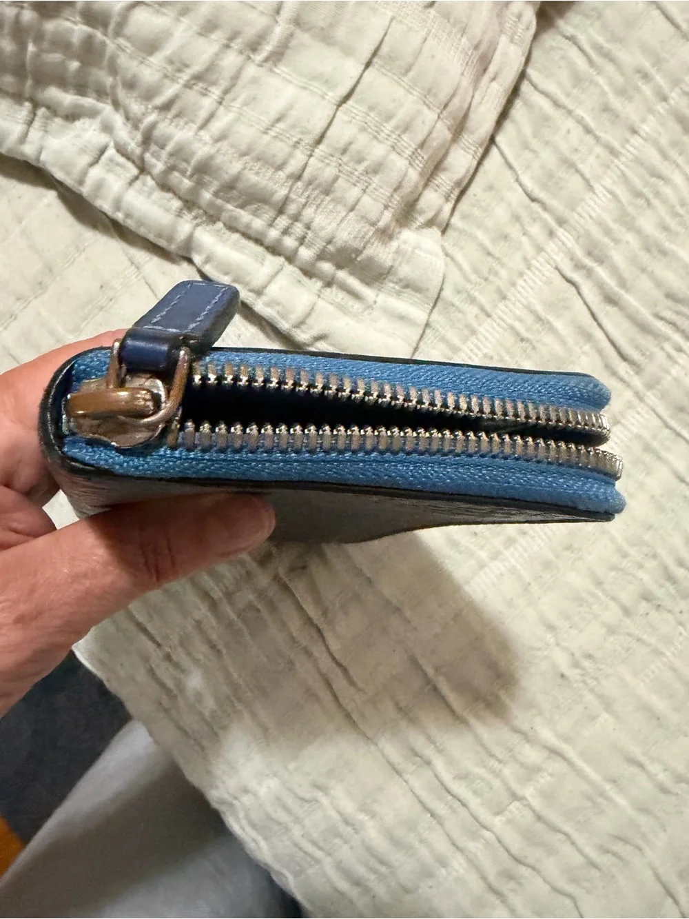 Pretty MCM blue zipper wallet!!!